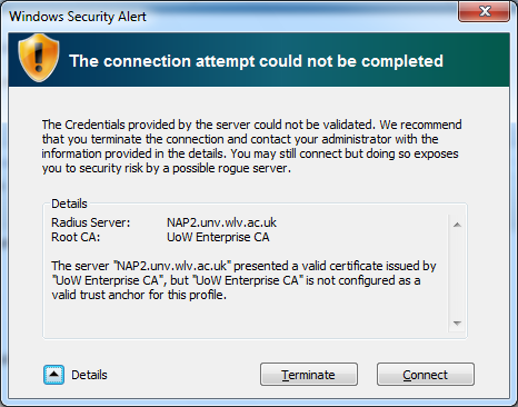 W7 Certificate error W7 Certificate error