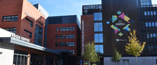 A photograph of the City campus courtyard in Wolverhampton