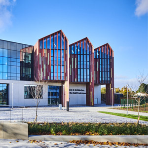 A photograph of the Architecture and Built Environment building at Springfield Campus