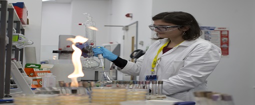 Student in lab