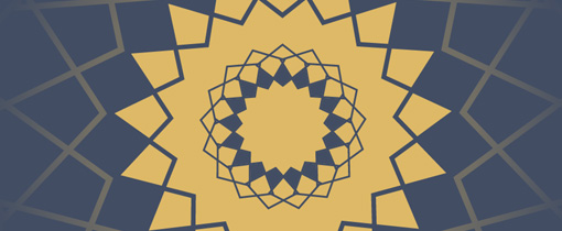Alumni Awards logo of a series of gold and navy stars made up of various triangles.
