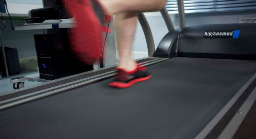 A man running on a treadmill