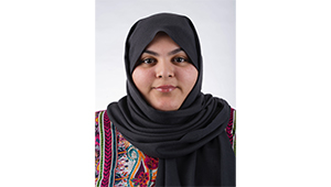 Profile photograph of Abidah Shah on a white background