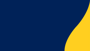 Image show a navy blue rectangle with a yellow 'S' shapped shape on the right hand side