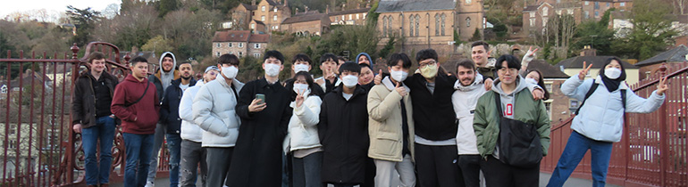 International Academy Winter School  students at Ironbridge Shropshire