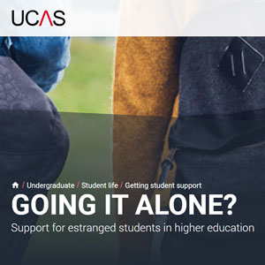cropped image of part of the UCAS webpages for estranged students