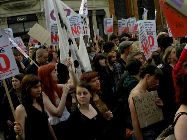 An image of a Slutwalk protest in Manchester