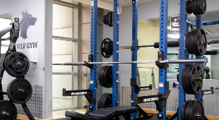 Photograph of a squat rack from University of Wolverhampton Walsall Campus