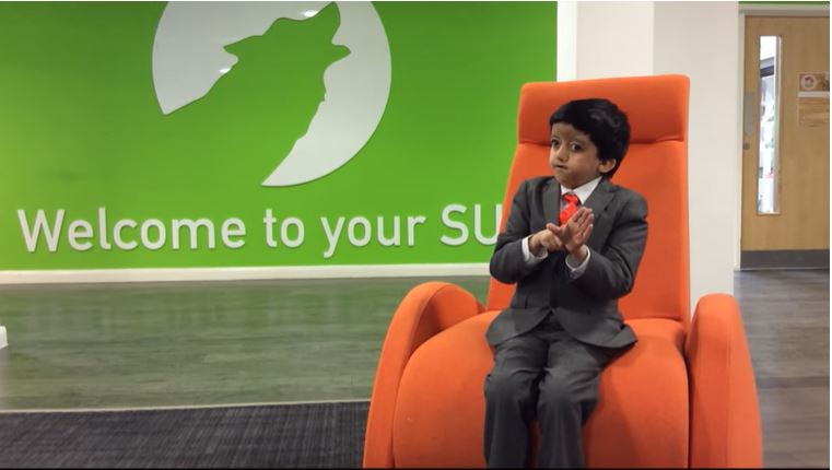 student being interviewed about being a deaf student