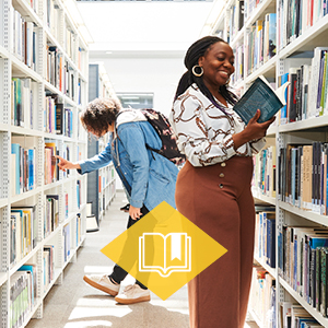 Students in the library