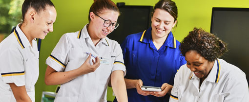 Children's Nursing students in a practical session
